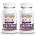 Swiss Activa+ Labs Myo Inositol & D-Chiro Inositol Supplement – 40:1 Ratio – Women’s Hormone Support – Supports Overall Menstrual Health & Metabolic Wellness –60 Day Supply