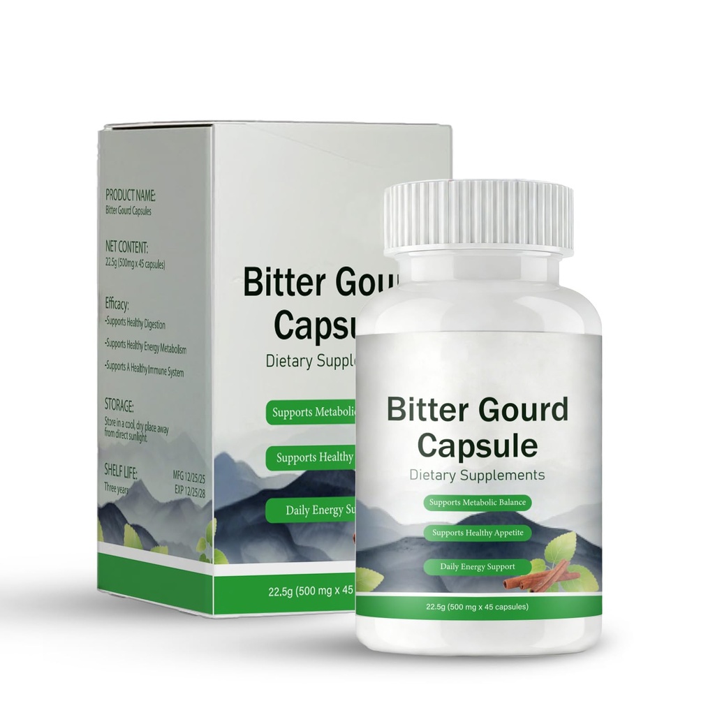 Bitter Melon Capsules with Cinnamon Extract | Supports Metabolic Wellness & Vitality | Vegetarian, Non-GMO, 45 Capsules (01)