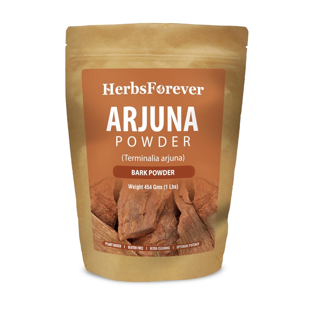 Herbsforever Terminalia Arjuna Bark Powder -Heart Strong & Cardik Rejuvenating Tonic, Wild Harvested -Non GMO, Vegan-2X Potency | Ultra Clean |NO Sand & Mud| Steam Sterilized|16oz-1LBS|BPA Free