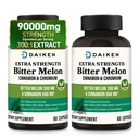 DAIKEN Bitter Melon, Cinnamon & Chromium, 100% Vegetarian Bitter Melon Capsules with Cinnamon Chromium & Zinc, 60 Capsules (Pack of 2)