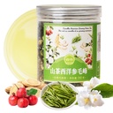CO-OP 1950 Camellia American Ginseng Green Tea, Maofeng Green Tea with Camellia Flower & Hawthorn, Clean, Light & Balanced Flavor, Caffeine Free Loose Leaf, Enjoy Hot or Iced, 90g