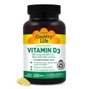 Country Life Vitamin D3 10,000 IU – High Potency Non-Fish Source – Bone & Immune Support – Certified Gluten-Free – 200 Softgels