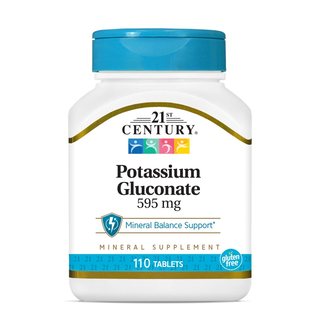 21st Century Potassium Gluconate, 595 mg, 110 Tablets