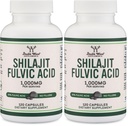 Shilajit Pure Himalayan Capsules (20% Fulvic Acid Supplement) 1,000mg of Authentic Shilajit Extract per Serving, 120 Count (High in Trace Minerals, No Fillers) by Double Wood (Pack of 2)