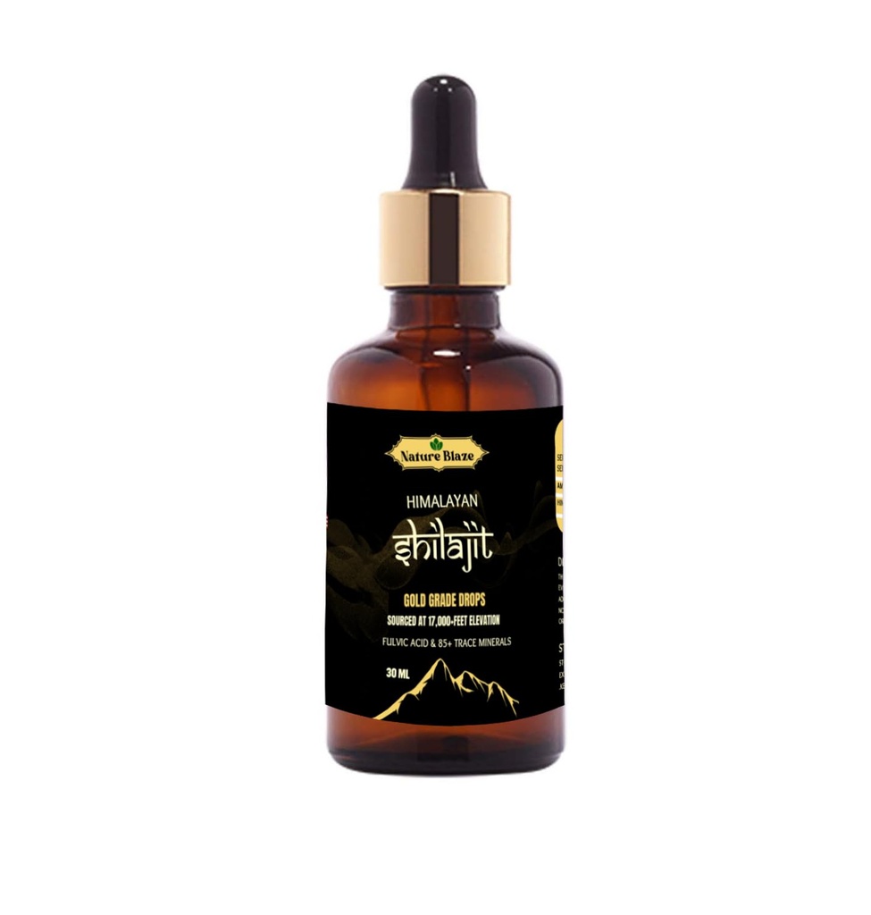 Pure Organic Himalayan Shilajit Drops for Men & Women (1.0 Oz / 30Ml)