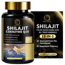 Shilajit for Men with Sea Moss & Ashwagandha,12 in 1 Hima*Layan Shilajit Supplements Capsules with Coenzyme Q10, Fulvic Acid & Humic Acid, Lion's Mane, Support Energy & Immunity, 120 Counts