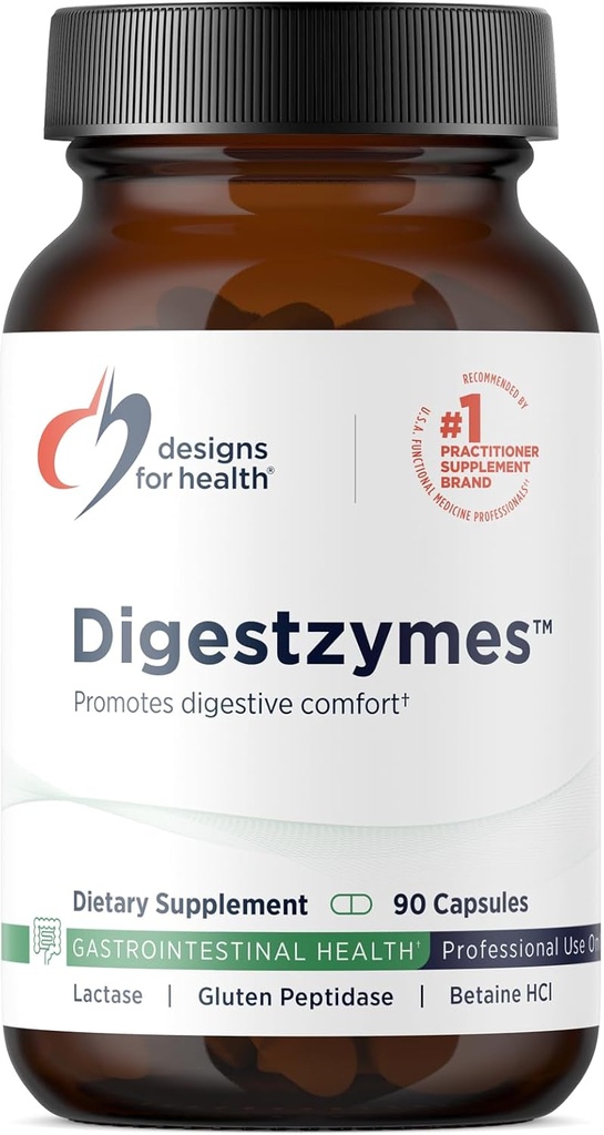 Design untuk Health Digestzymes - Digeptical Enzymes + Betaine Hydrochloride for Gas & Bloating Relief - Pepsin, Ox Bile, Lactase Enzyme & Lipase Enzymes for Dibuble (90 Capsules)