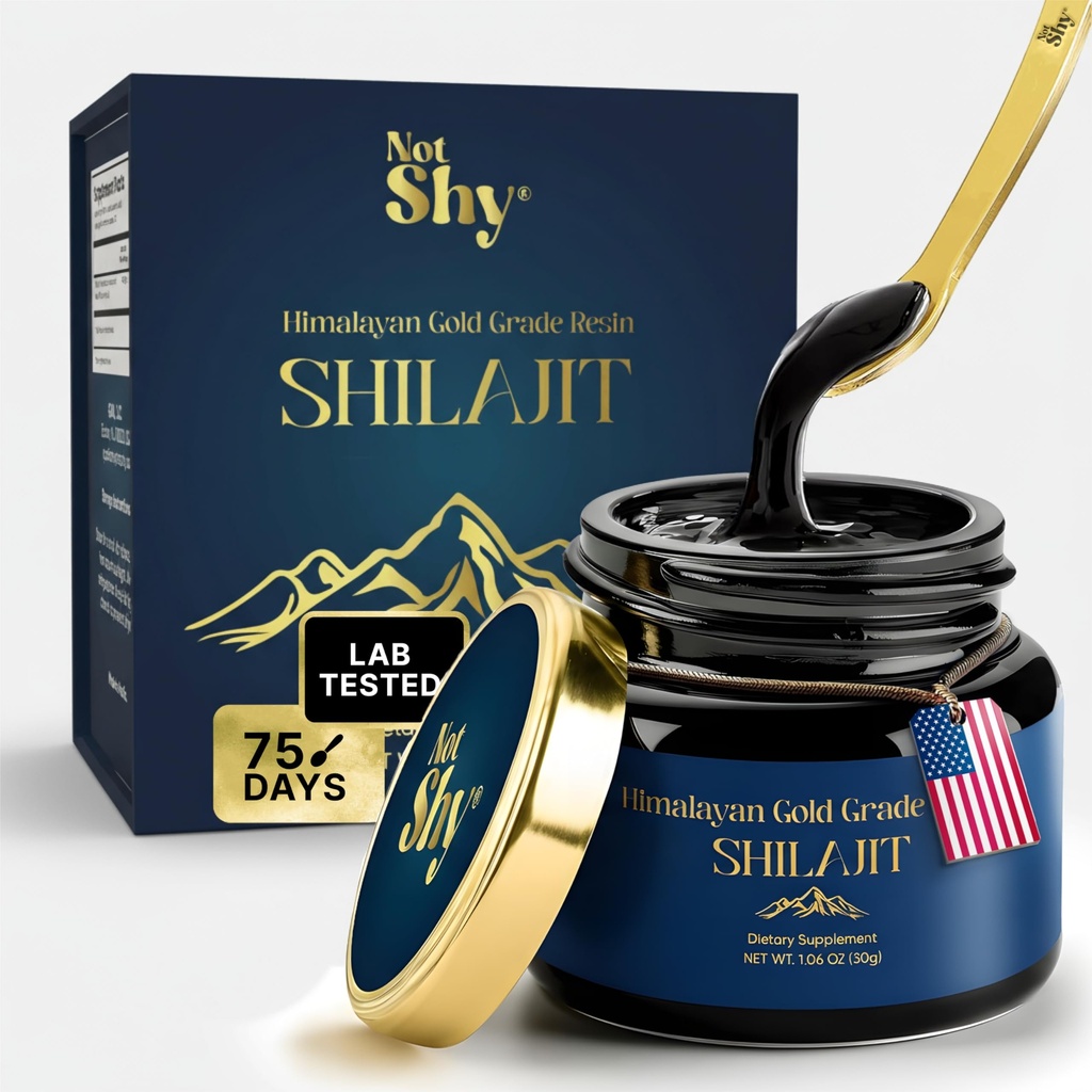 NOTSHY Gold Grade Himalayan Shilajit Resin – Premium Ayurvedic Shilajit with Fulvic Acid & 85+ Minerals, High-Altitude Himalayan Source, Daily Wellness Adaptogen Supplement for Men & Women - 30g