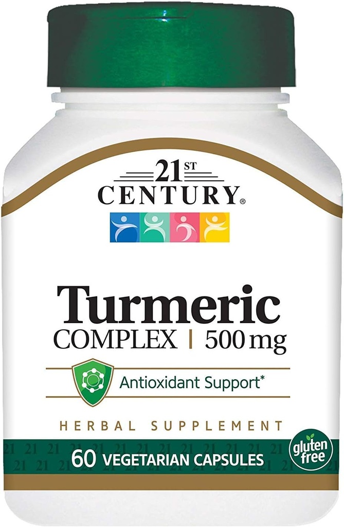 21st Century Turmeric Complex 500 mg - 60 Capsule Vegetariani, Confezione da 4