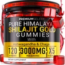 Shilajit Gummies for Men 3000mg – 120 Gold Shilajit for Men Gummies Sugar Free with Fulvic Acid – Natural Energy, Vitality & Stamina Support Chewable – Pure Himalayan Shilajit Gummy Chews