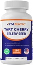 Vitamatic Tart Cherry 20X екстракт з насінням Celery 10X Концентровані екстракти - 180 Veg Капсули - Вегетаріанські, Non-GMO і клейковини безкоштовно