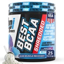 BPI Sports Best BCAA Shredded - Caffeine Free Thermogenic Recovery Drink, Lean Muscle Building BCAA Powder For Women and Men, Preworkout BCAAs Amino Acids Drink- Snow Cone - 25 Servings