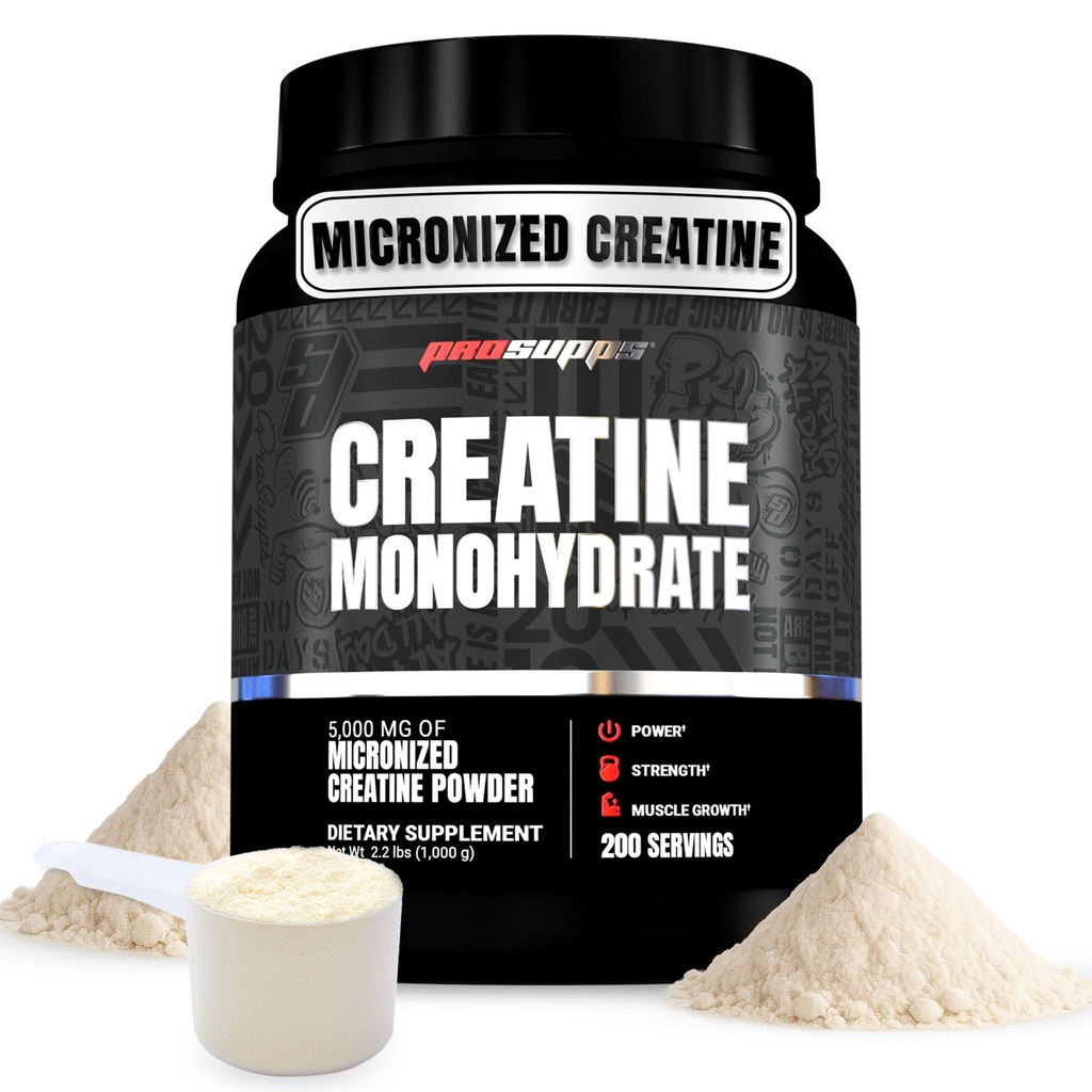 ProSupps Creatine Monohydrate Powder for Men & Women, Unflavored - 5000,mg of Micronized Creatine - Gym Workout Supplement for Muscle Gain & Recovery - Sugar-Free, Soy & Gluten-Free - 200 Servings