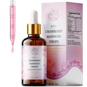 D Mannose with Cranberry Liquid Drops, Cranberry with Mannose, Probiotic for Women, Urinary* Tract Support, Vegan, Organic, Sugar Free, High Absorption, 2 FL OZ