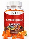 Serrapeptase Supplement 120,000 SPU – High Potency Proteolytic Enzyme, Non-GMO, Vegan, Gluten-Free, Supports Enzyme Activity & Digestion, Easy to Digest, 60 Gummies for Comfort & Support