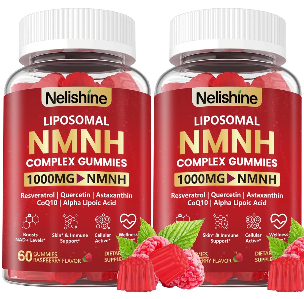 2 Pack Liposomal NMNH supplement Gummies 1000MG - NAD Supplement to Boost NAD+ For Men & Women- Nicotinamide Riboside & Resveratrol Blend for Cellular Energy & Repair Support,Optimized Aging Support