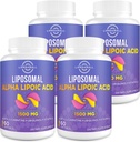 Liposomal Alpha Lipoic Acid 1500 mg - asetaatti-L-karnitiini 900 mg & Ubikinoli 100 mg & E-vitamiini 15 mg,ALA lisä antioksidantteja Glukoosiaineenvaihdunta Energia 60 Softgels (4 pullo)
