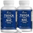 VivoNu TUDCA 2000mg + NAC 1200mg Supplement Complex Capsules, Powerful TUDCA Bile Salt + N Acetyl Cysteine, Antioxidant Supplements for Liver & Lung& Gallbladder Cleanse, Digestion - 180 Capsules