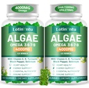 2 Pack Algae Omega 3-6-7-9 + DHA:1500MG & EPA:270MG from Algal Oil 4000mg,High Absorption with Vitamin C,E,Turmeric, Black Pepper & Selenium,Plant-Based,for Supports Heart, Brain & Immune Wellness