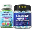 Bundle: Sea Moss Gummies + Algae Omega-3 for Men Women 2 Pack & Hmb and L-Leucine Gummies + Electrolyte for Men & Women 1 Pack