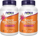 NOW Foods Supplements,Natural Beta Carotene 25,000 IU,Essential Nutrition,180 Softgels,(Pack of 2)