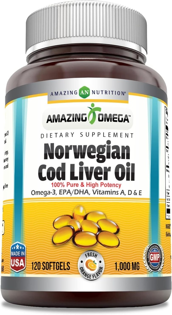 Amazing Omega Norvegian Cod Ulei de ficat (Omega-3, EPA/DHA) Suplimentul 
