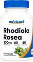 Nutricost Rhodiola Rosea 500 mg, 60 vegetariske kapsler - Gluten Free and Non- GMO Rhodiola Rosea Supplement