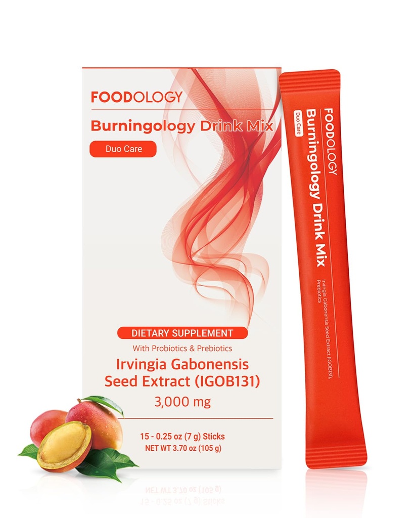 FOODOLOGY Burningology Drink (15 ימים) - מנגו אפריקני (Irvingia Gaonensis) Seed Extractd. גוף בריא ופרוביוטיקה Boost