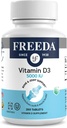 FREEDA Vitamina D3-5000 UI - Pure High Potency Kosher Supplement Tablets - Bone and Muscle Health, Calcium Absorption, Immune Support for Men and Women* - 250 Count