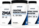 Nutricost Creatine 500 gramos, óxido nítrico 180 cápsulas, e ZMA 180 cápsulas Bundle