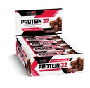 BioX Protein 32 Bar | High Protein, High Fibre, & Low Sugar Bar | 32g Protein, 1g Sugar, 8g Fibre | Sourced From Casein, Whey Protein Isolate, Hydrolyzed Whey Protein | Box of 12 Bars (Fudge Brownie)