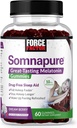 FORCE FACTOR Somnapure Gummies s melatonin 10 mg pro dospělé, non-Habit- Forming, přírodní spánková pomoc pro hluboký spánek, zůstat v spánku déle, probudit se uvolněný, Dream Berry Flavor, 60 Počet (balení po 1)