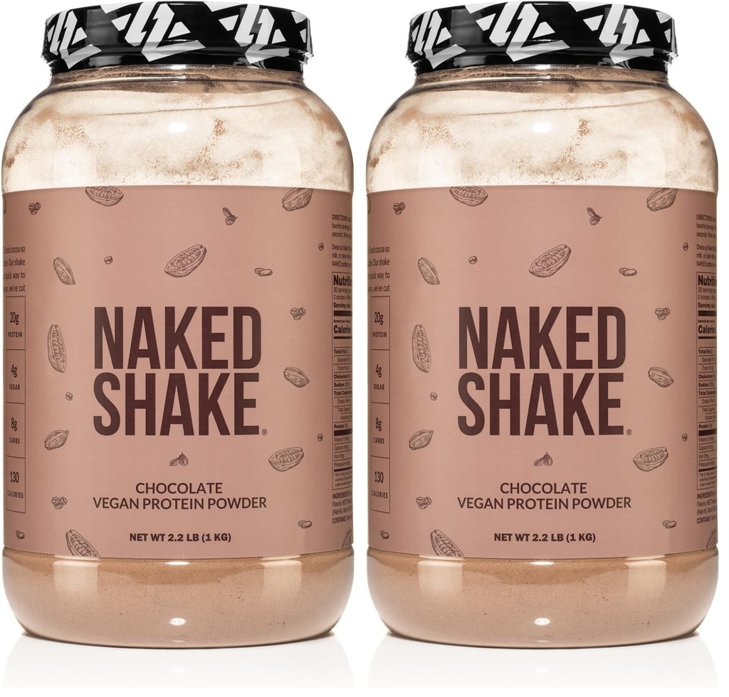 NAKED Shake - Chocolate Protein Powder - Plant Based Protein Shake with Mct Oil, Gluten-Free, Soy-Free, No Gmos Or Artificial Sweeteners - 30 Servings (Pack of 2)