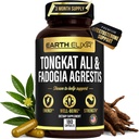 Earth Elixir Fadogia Agrestis & Tongkat Ali per Uomo & Donna – Integratore di testosterone naturale per gli uomini - Made in USA & 3rd Party Tested – Forza, Energia & Vitality - Longjack – 3 mesi di alimentazione