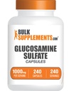 BulkSupplements.com Glucosamine Sulfate Capsules - Glucosamine Supplement, for Joint Support - Glucosamine Sulfate 1000mg, Gluten Free, 1 Capsule per Serving, 240 Capsules (Pack of 1)