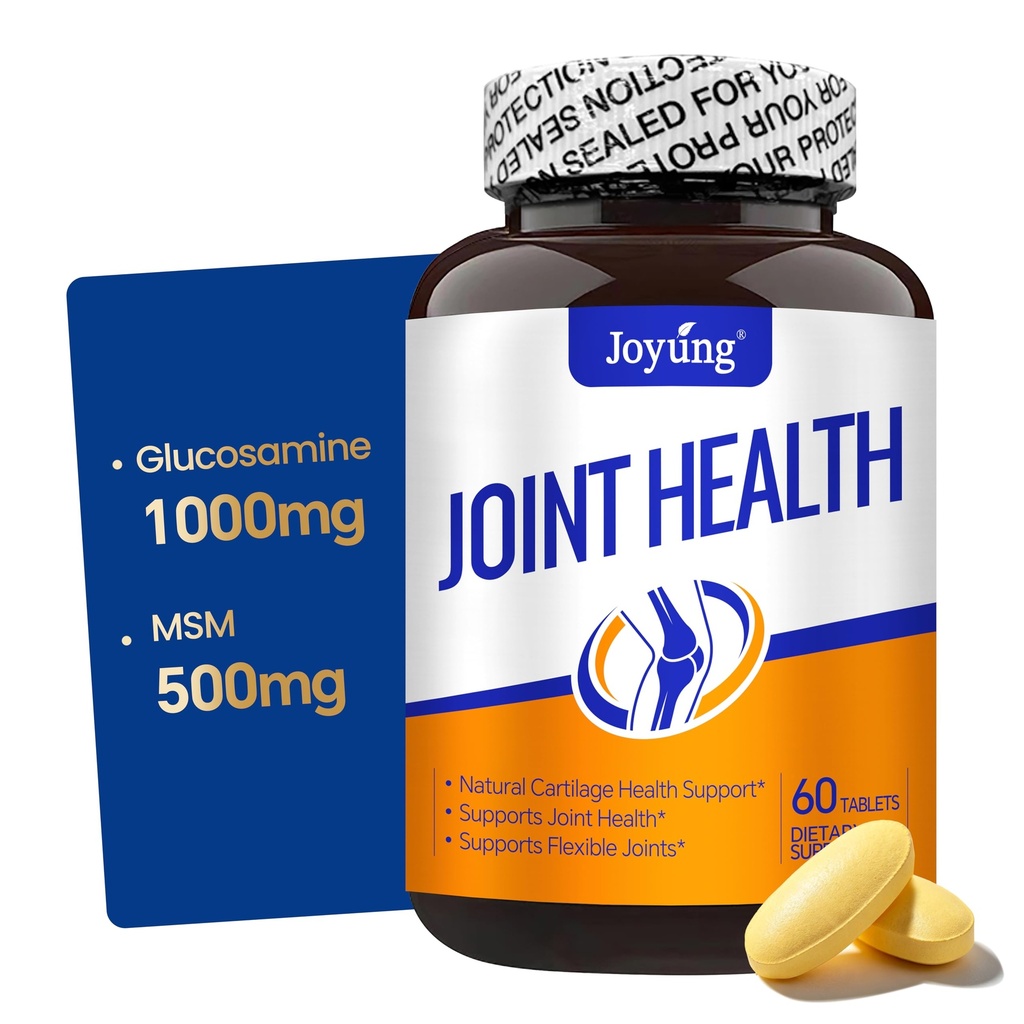 Joyung Joint Health Supplement with 1000mg Glucosamine & 500mg MSM - Advanced Cartilage & Bone Support - Includes Vitamin D3, Manganese & Eggshell Membrane - 60 Tablets