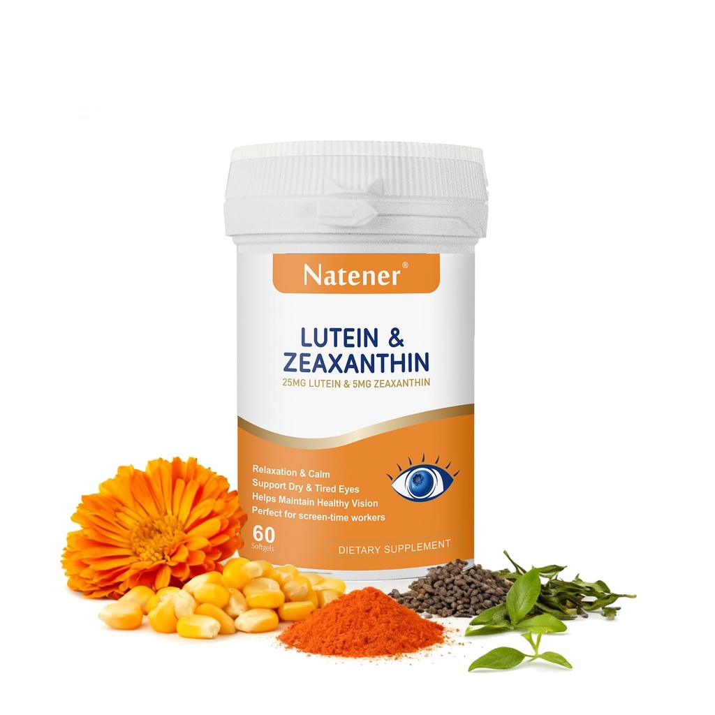 14 in 1 Eye Vitamins, 25mg Lutein, 5mg Zeaxanthin, 24mg Astaxanthin, 800mg Omega-3 & 100mg L-Theanine, Supports Eye Health, Moisture and Comfort*