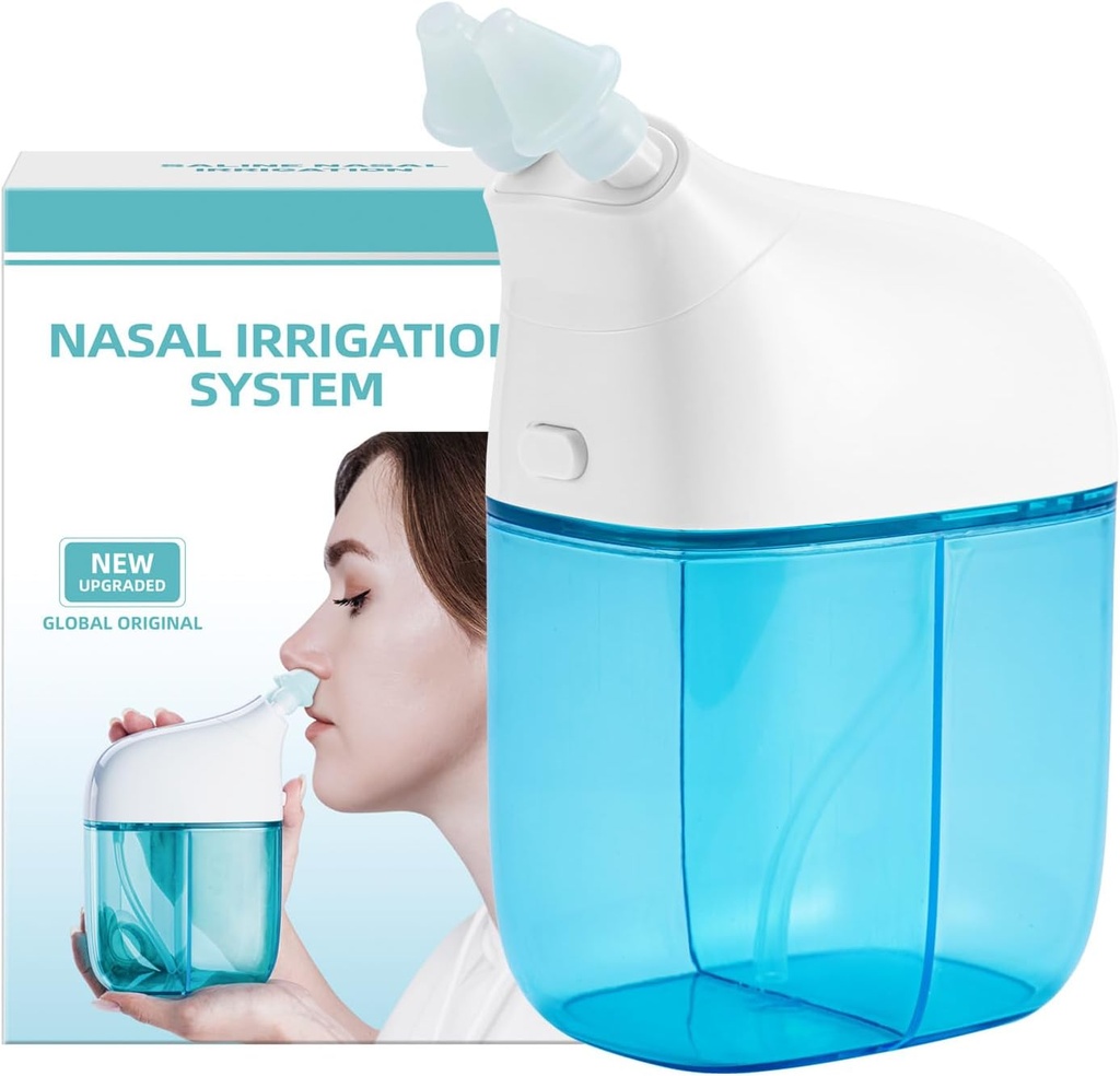 Nasal namakalni sistem, Nasal Rinse Machine, Sinus Rinse Machine, Sinus Cleaner Machine with Water Tank & zbiranje odpadkov Tank - Nose Cleaner for Sinus,Sinus Adult, Alergy Relief - Blue