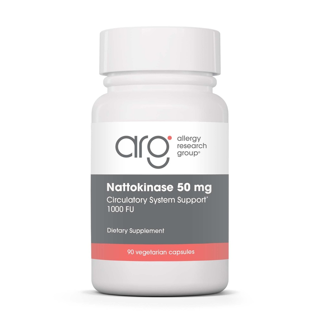 Allergy Research Group Nattokinase NSK-SD 50 mg - Supports Healthy Circulation - from Fermented Soybeans - 90 Capsules