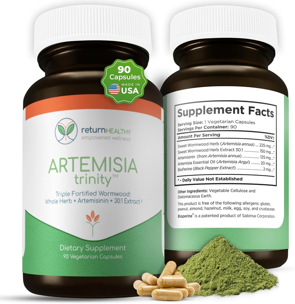 Artemisia Trinity □ Limpeza para adultos com Wormwood Herb & Artemisinin 30:1 Extrato □ Resistência & Suporte Digestivo
