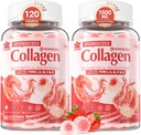 2 Pack Smider-Free Sweer-Fried Collagen Peptede playd Games for Women & Men, with IIIII,IIIII,III,IIIIIIII,VIV,X, 5000mcg ไบโอไทน์ วิตามิน C A E D3 B6B12 for Imun Diestion histion hists, Baron