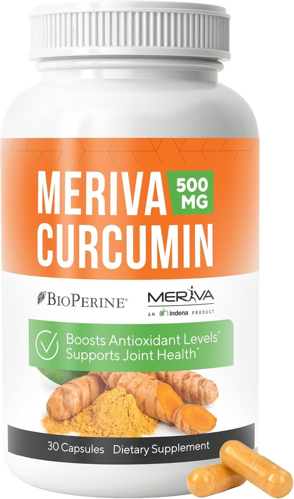RENOVAÇÃO NERVE Meriva Curcumina com Pimenta Preta e Bioperina - Antioxidante Boost Nerve Suporte Suplemento - 30 Cápsulas