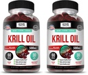 Kaya Naturals - Antarctic Krill Oil 500mg with Omega 3, EPA, DHA, Phospholipids & Astaxanthin Supplement - Brain & Health Vitamin - Anti Aging Supplement - 60 Count Softgels (Pack of 2)