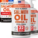 STRELLALAB Salmon Oil Bundle for Dogs – Wild Alaskan Omega 3 for Skin, Coat & Itch Relief + Shedding, Hip, Joint, Immune & Heart Support – EPA & DHA Fatty Acids – 72 Fl Oz Liquid – Made in USA