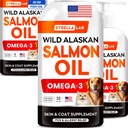 STRELLALAB Wild Alaskan Salmon Oil Bundle – Natural Omega 3 for Skin, Coat & Itch Relief + Hip, Joint & Immune Support – EPA+DHA Fatty Acids – 96 Fl Oz Liquid Total – Made in USA