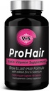 VWS Biotin 10.000 mcg dieta osagarria w/Zinc & Selenium Thicker Hair Growth, Nails sendoagoa eta Azal osasuntsua emakumeentzat eta gizonentzat, 60 kapsula Vegan