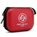 Mini First Aid Kit - 150 Piece Small Waterproof Hard Shell Medical Kit | Compact First Aid Kit with Comprehensive Supplies for Home, Car, Travel, Camping, Truck, Hiking, Sports, Office, Outdoor(Red)