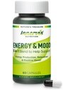 Caffeine Free Natural Energy Boost with Ashwagandha, Maca & Magnesium - Support Stress Relief, Focus & Mood - 60 Capsules by Innervis Nutrition