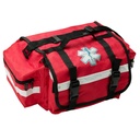 NOVAMEDIC Professional Red First Responder Bag – 17” x 9” x 7” | Empty EMT Trauma Kit Carrier with Removable Dividers, Reflective Strips, Water-Resistant Base