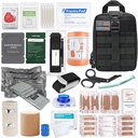 IFAK Trauma Kit with Tourniquet, 6-Inch Israeli Bandage, Splint, First Aid Kit for Car, Camping, Hiking and Travel with Molle Bag